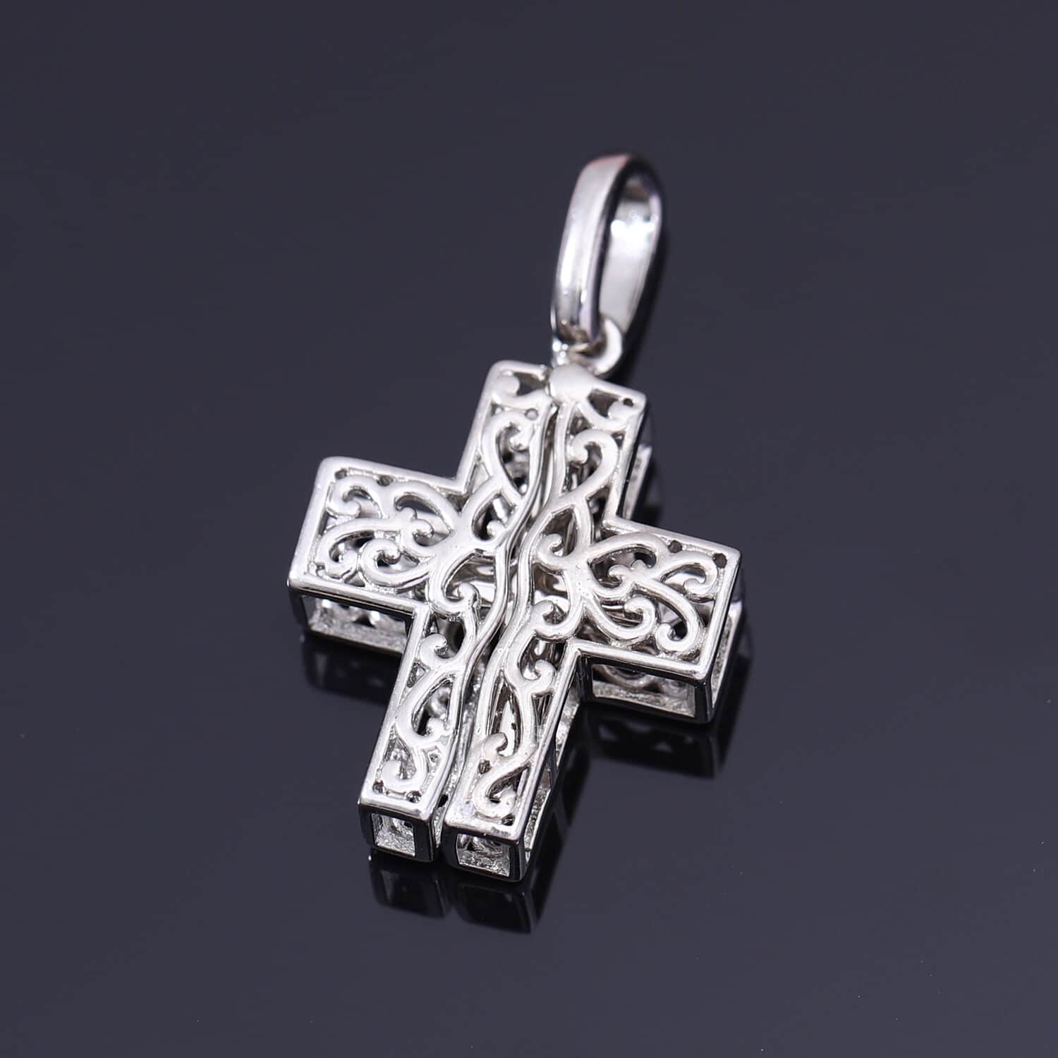 Karis Cross Pendant in Platinum Bond