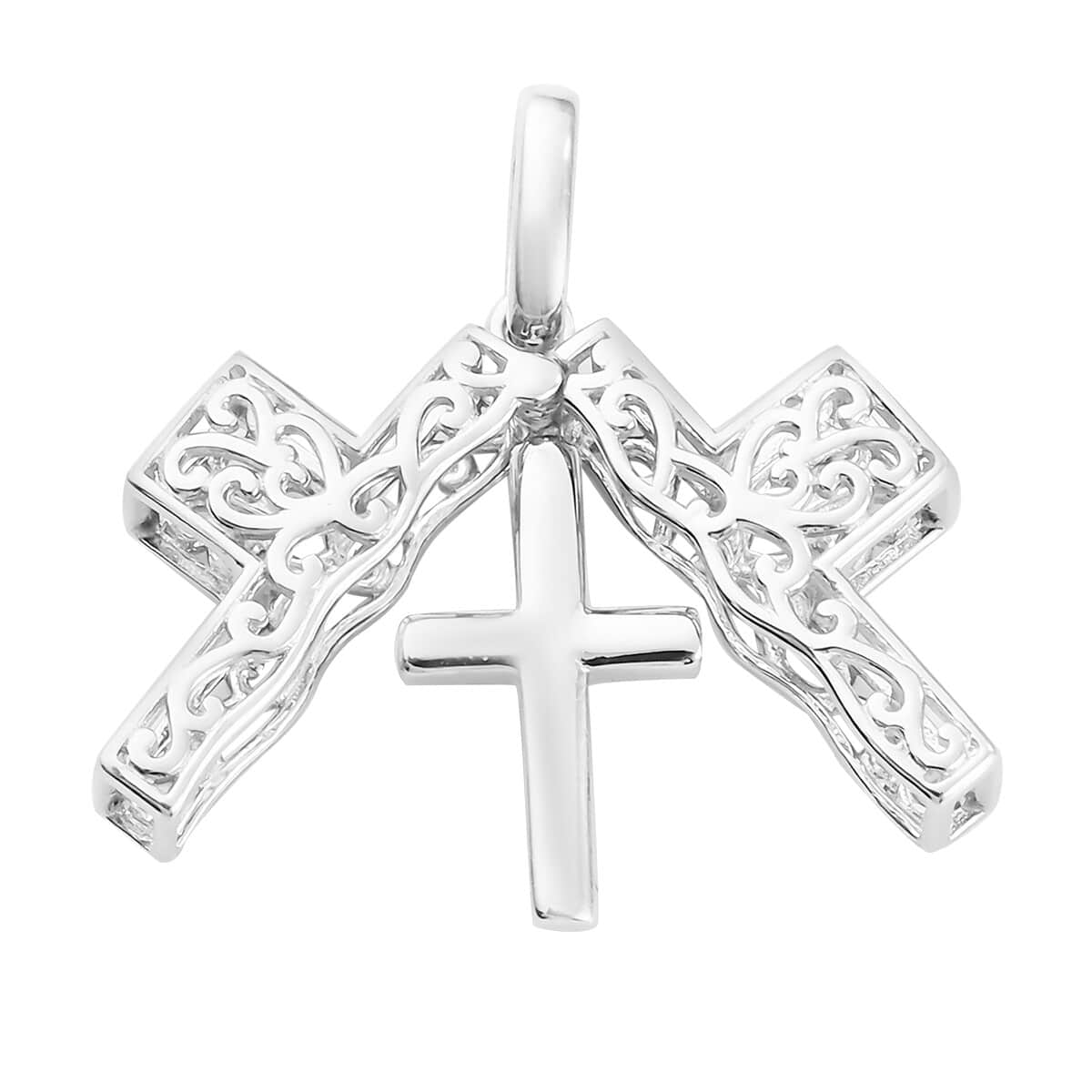 Buy Karis Cross Pendant in Platinum Bond at ShopLC.