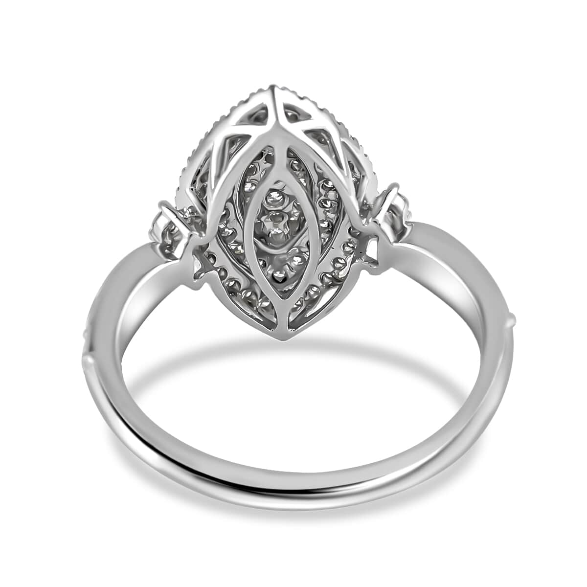 Rhapsody 950 Platinum IGI CERTIFIED Diamond E-F VS Marquise Shape Ring (Size 6.0) 7.80 Grams 1.00 ctw image number 3