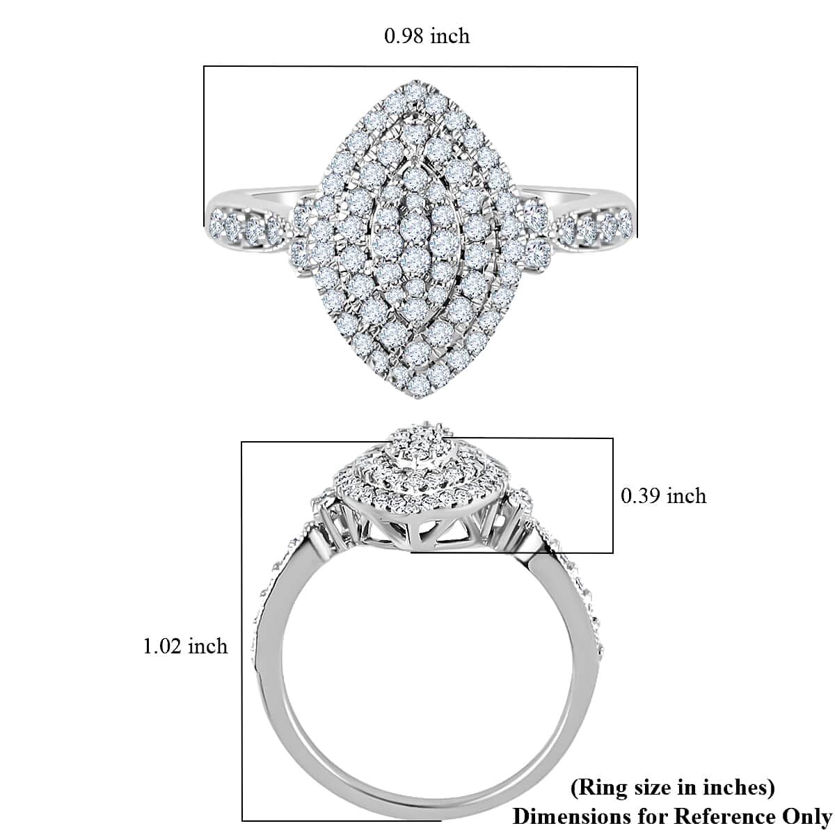 Rhapsody 950 Platinum IGI CERTIFIED Diamond E-F VS Marquise Shape Ring (Size 6.0) 7.80 Grams 1.00 ctw image number 4
