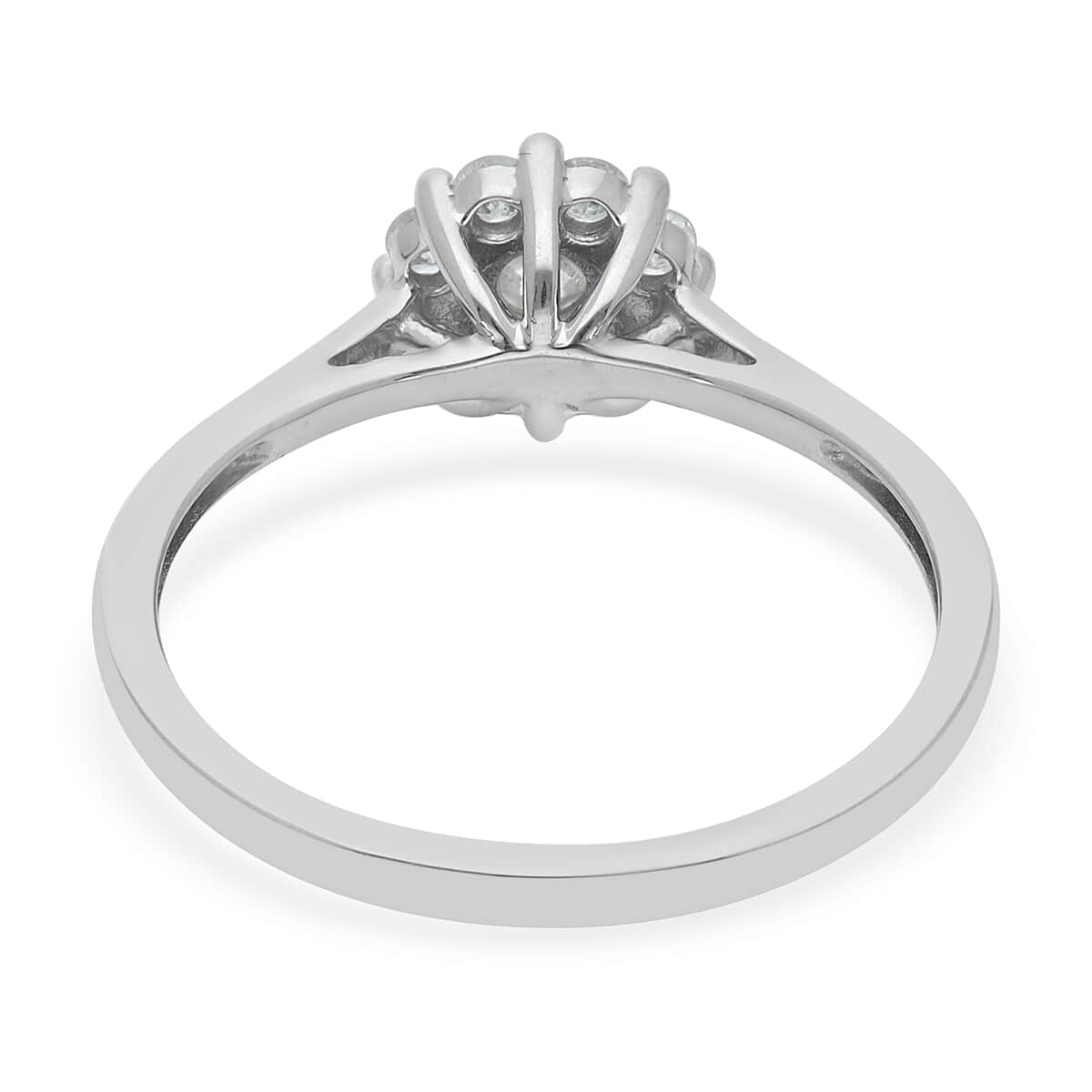 SGL Certified Luxoro 10K White Gold Natural G-H I3 Diamond Floral Ring (Size 10.0) 0.50 ctw image number 4