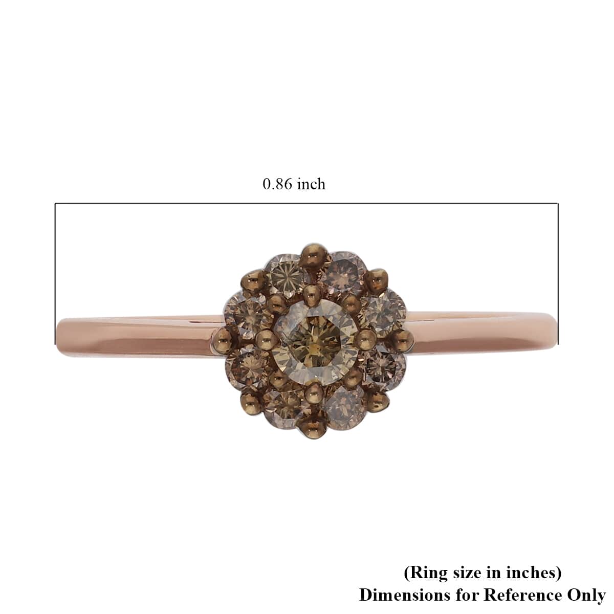 SGL Certified 10K Rose Gold Natural Champagne Diamond Floral Ring (Size 10.0) 2.15 Grams 0.50 ctw image number 5