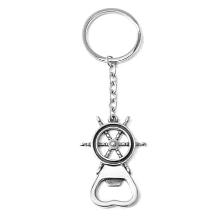 Ship Helm Keychain in Stainless Steel 15.35 Grams image number 0