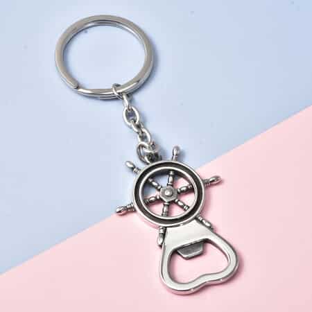 Ship Helm Keychain in Stainless Steel 15.35 Grams image number 1