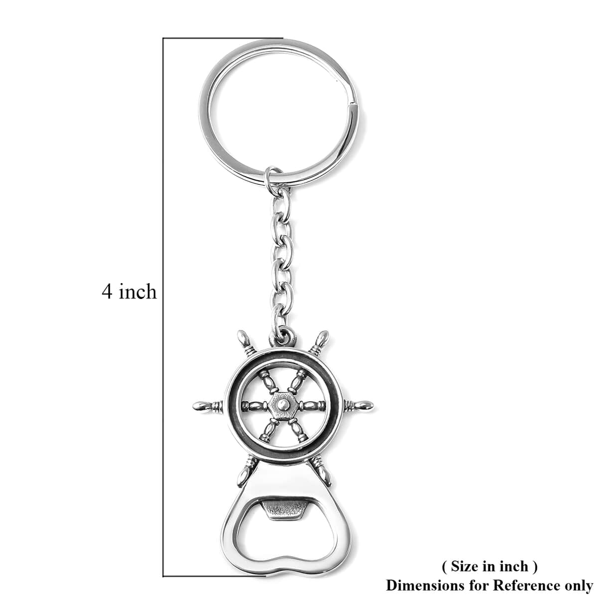 Ship Helm Keychain in Stainless Steel 15.35 Grams image number 4