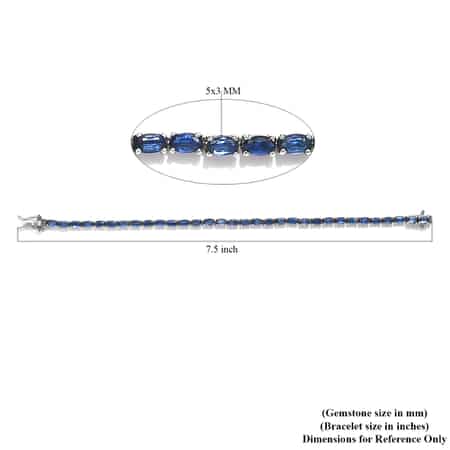 Kyanite Tennis Bracelet in Platinum Over Sterling Silver (7.25 In) 11.20 ctw image number 4