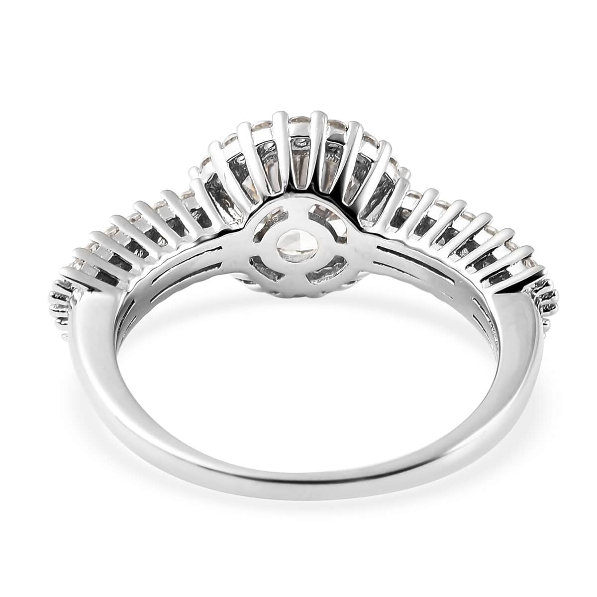 Lustro Stella Made with Finest CZ Floral Ring in Rhodium Over Sterling Silver (Size 9.0) 4.90 ctw image number 4