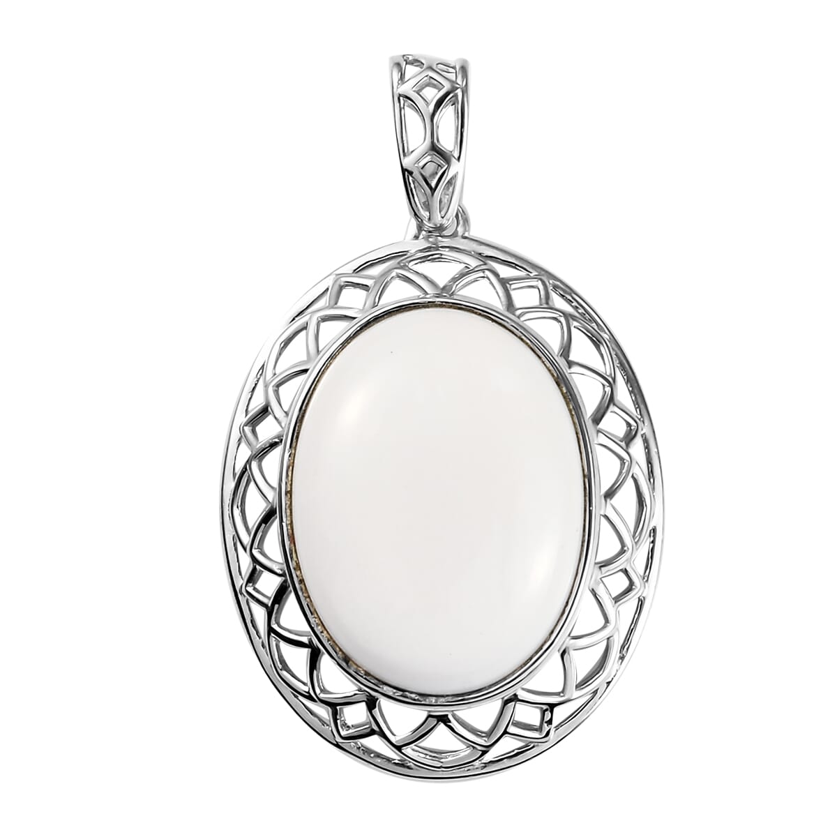 Karis Luna Chalcedony Solitaire Pendant in Platinum Bond 13.40 ctw image number 0