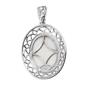 Karis Luna Chalcedony 13.40 ctw Solitaire Pendant without Chain in Platinum Bond