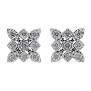 IGI Certified Rhapsody 950 Platinum E-F VS Diamond Flower Stud Earrings 5.94 Grams 1.00 ctw