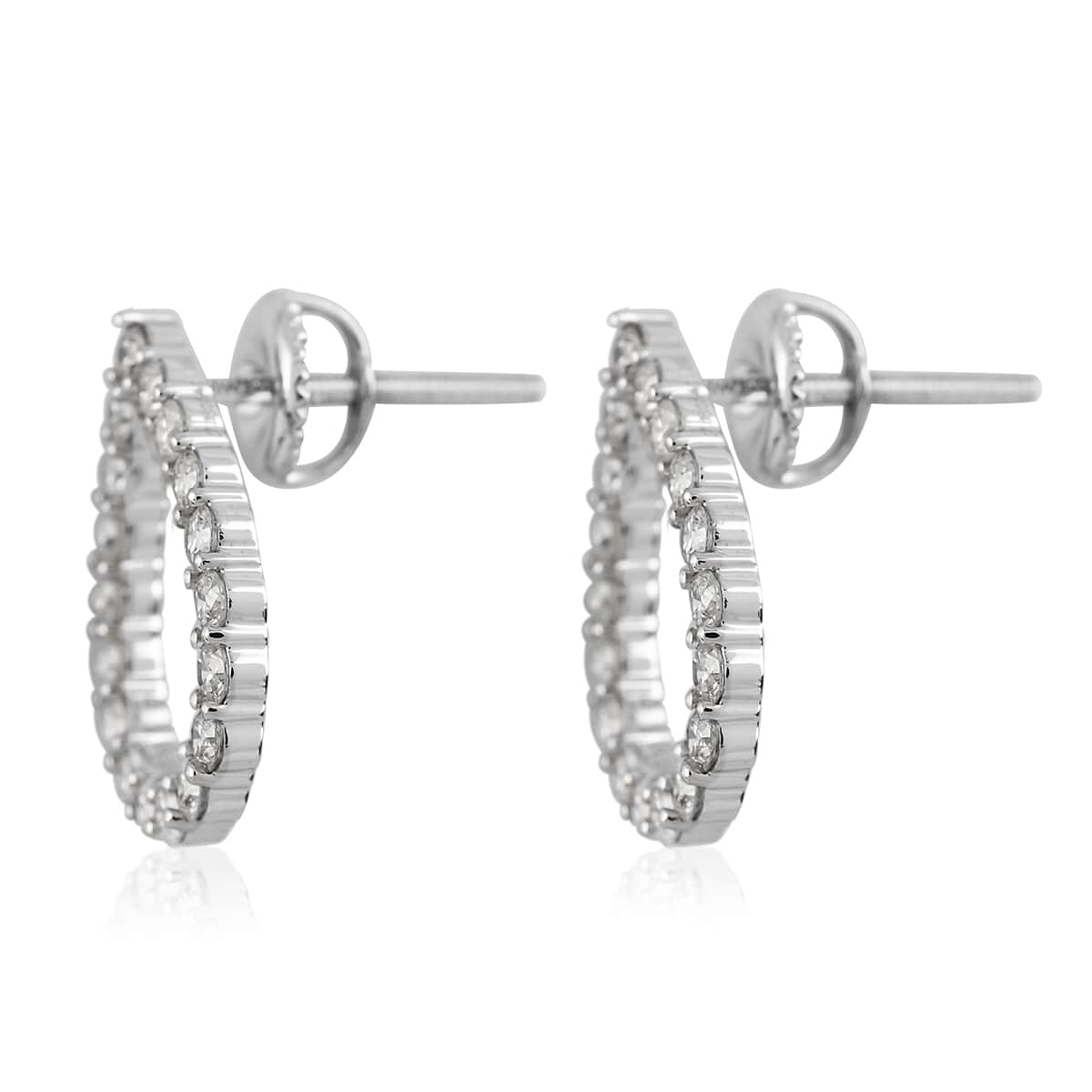 IGI Certified Rhapsody 950 Platinum E-F VS Diamond Earrings 4 Grams 1.00 ctw image number 2