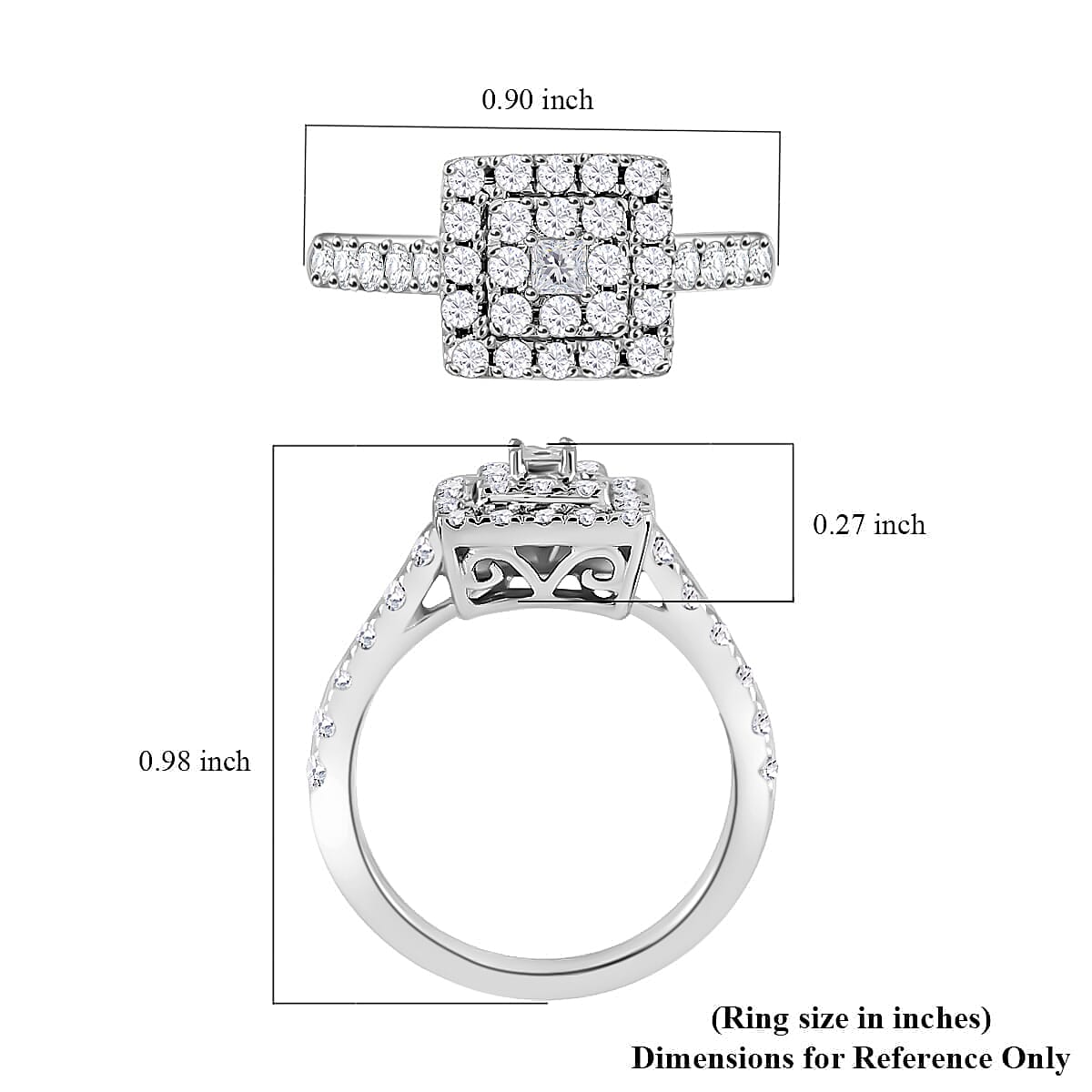 Rhapsody IGI Certified 950 Platinum Diamond E-F VS Ring (Size 10.0) 6.40 Grams 1.00 ctw