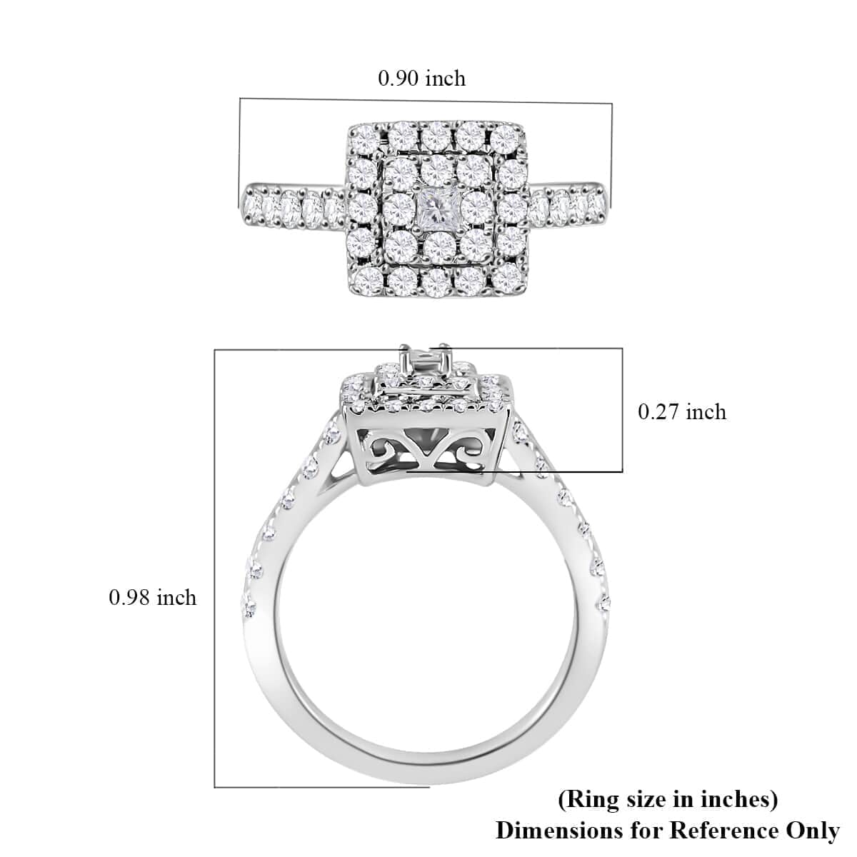 RHAPSODY IGI Certified 950 Platinum Diamond E-F VS Ring 6.40 Grams 1.00 ctw image number 4