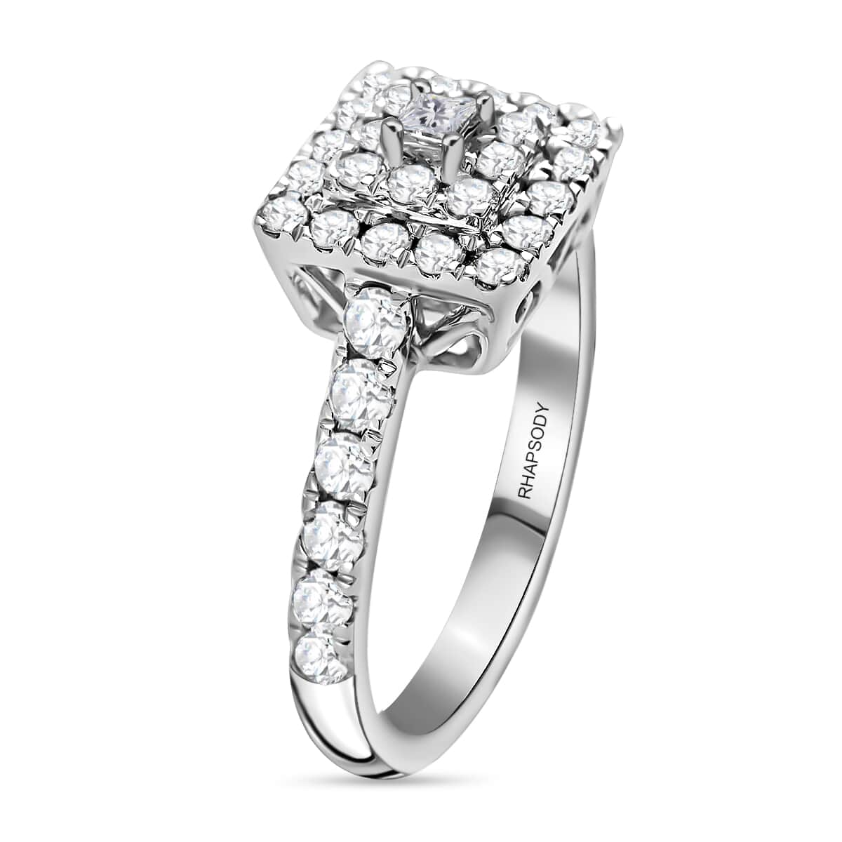Rhapsody IGI Certified 950 Platinum Diamond E-F VS Ring (Size 6.0) 6.40 Grams 1.00 ctw image number 3