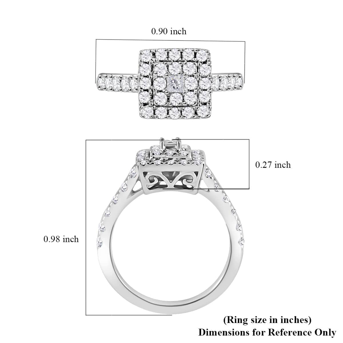 Rhapsody IGI Certified 950 Platinum Diamond E-F VS Ring (Size 6.0) 6.40 Grams 1.00 ctw image number 5