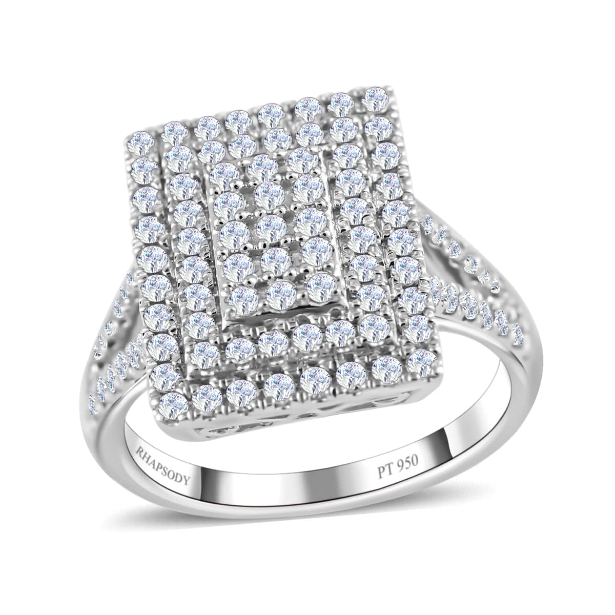 RHAPSODY 950 Platinum IGI Certified Diamond E-F VS Ring 7.70 Grams 1.00 ctw image number 0
