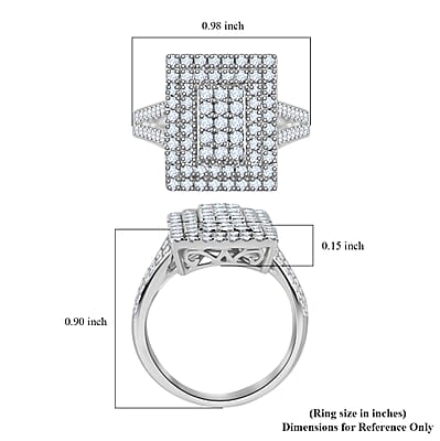 Rhapsody 950 Platinum IGI Certified Diamond E-F VS Ring (Size 10.0) 7.70 Grams 1.00 ctw