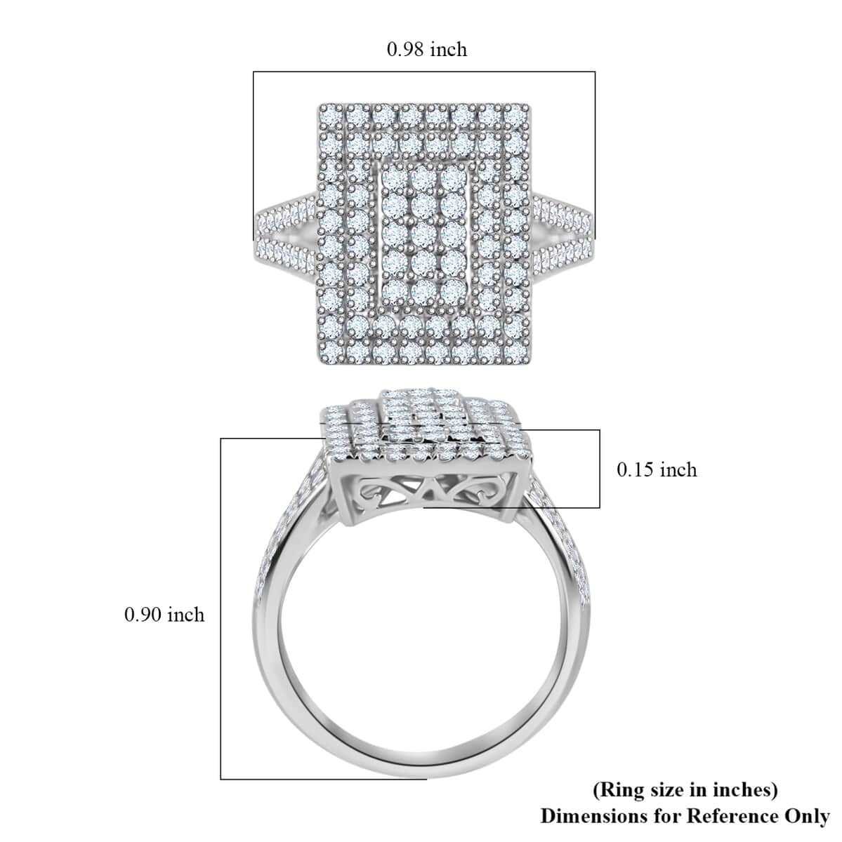 RHAPSODY 950 Platinum IGI Certified Diamond E-F VS Ring 7.70 Grams 1.00 ctw image number 4