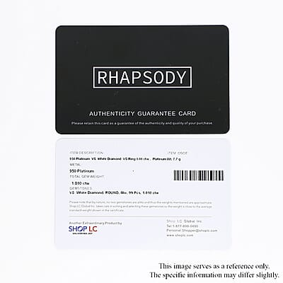 Rhapsody 950 Platinum IGI Certified Diamond E-F VS Ring (Size 10.0) 7.70 Grams 1.00 ctw