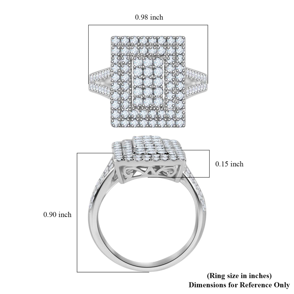 Rhapsody 950 Platinum IGI Certified E-F VS Diamond Ring (Size 9.0) 7.70 Grams 1.00 ctw image number 4