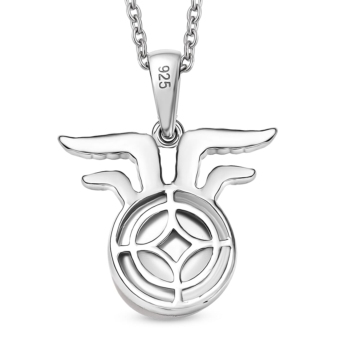 Freshwater Pearl Capricorn Zodiac Pendant Necklace (18 Inches) in Platinum Over Sterling Silver
