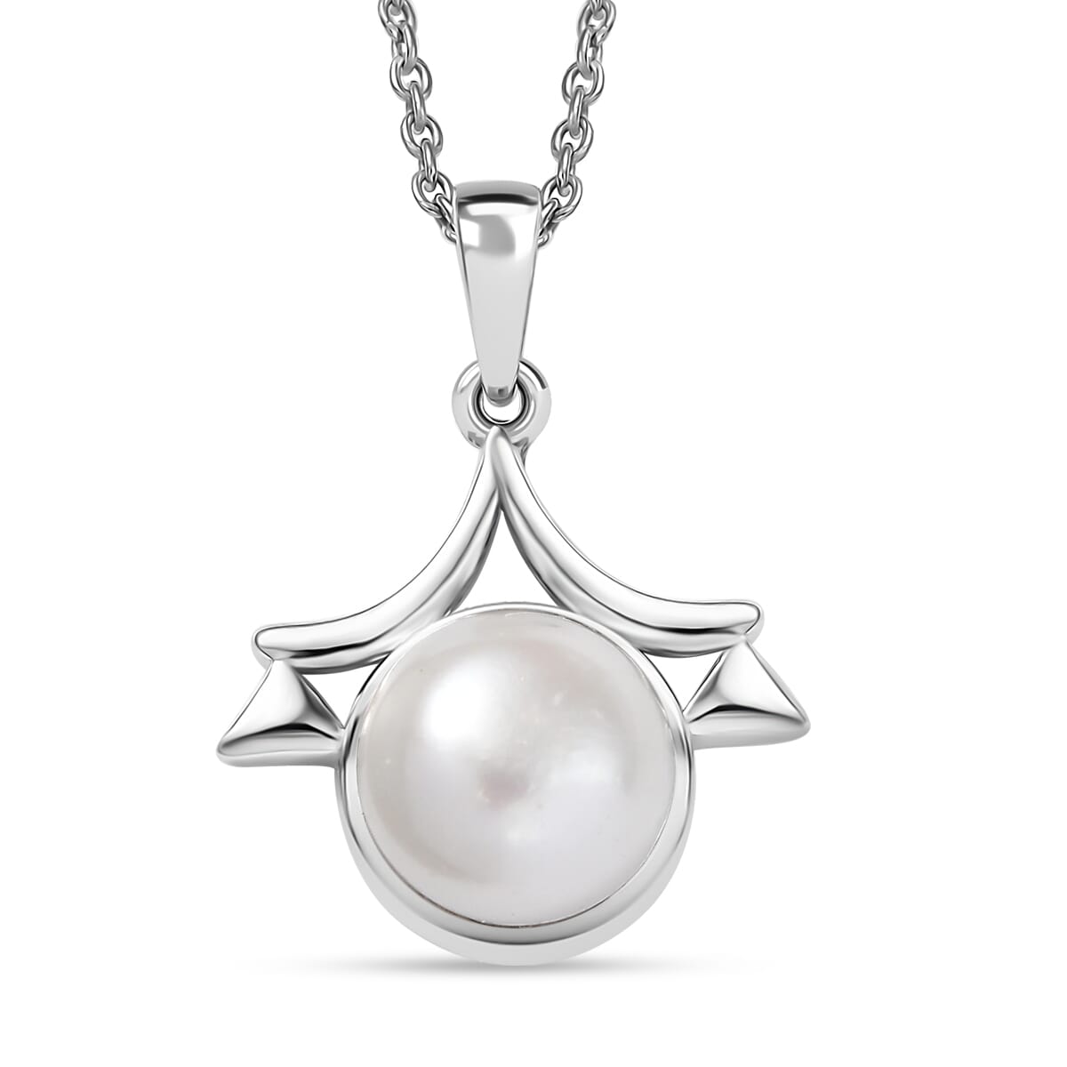Freshwater Pearl Zodiac Pendant Necklace in Platinum Over Sterling Silver 18 Inches image number 0