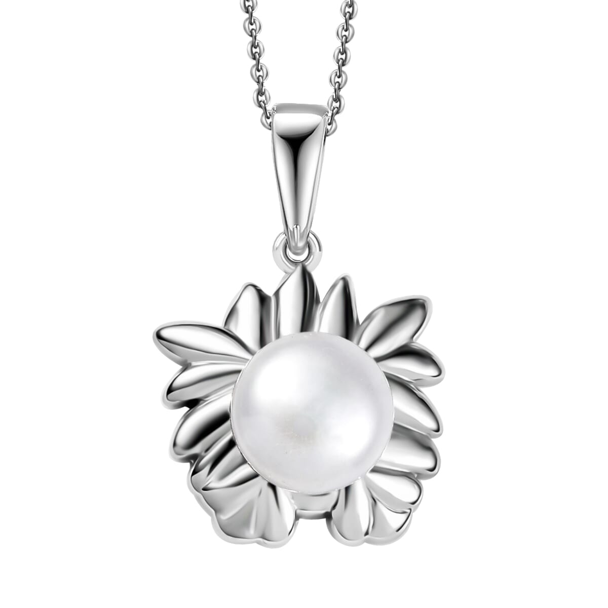 Freshwater Pearl Zodiac Pendant Necklace in Platinum Over Sterling Silver 18 Inches image number 0