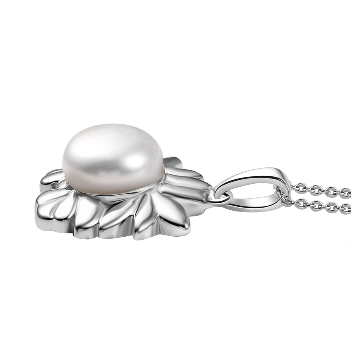 Freshwater Pearl Zodiac Pendant Necklace in Platinum Over Sterling Silver 18 Inches image number 3