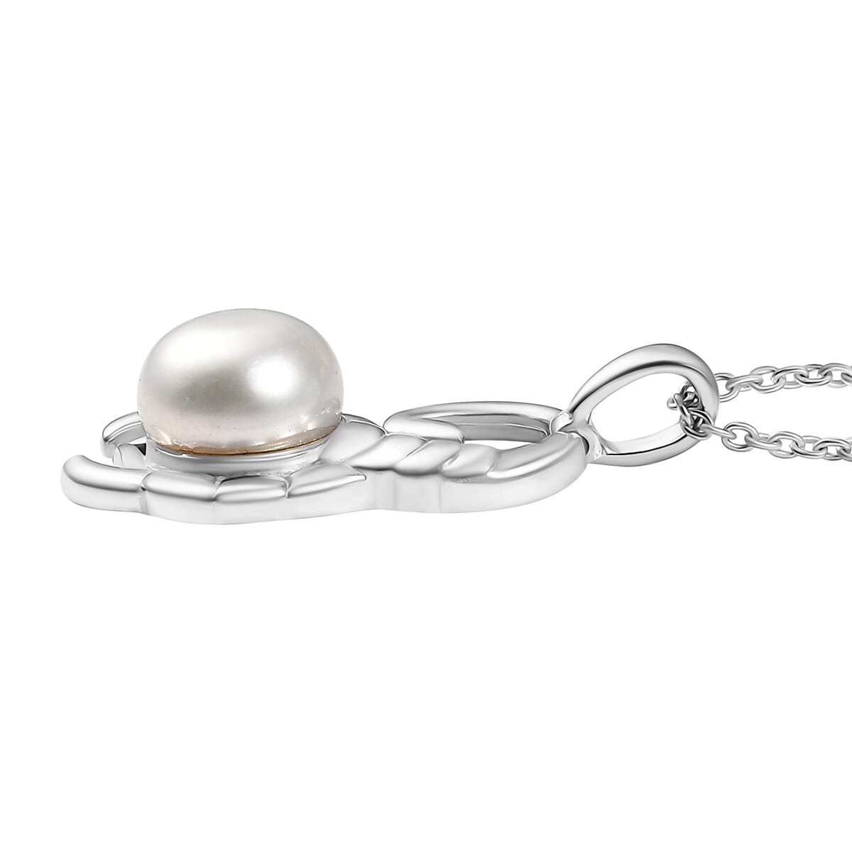 Freshwater Pearl Zodiac Pendant Necklace in Platinum Over Sterling Silver 18 Inches image number 3