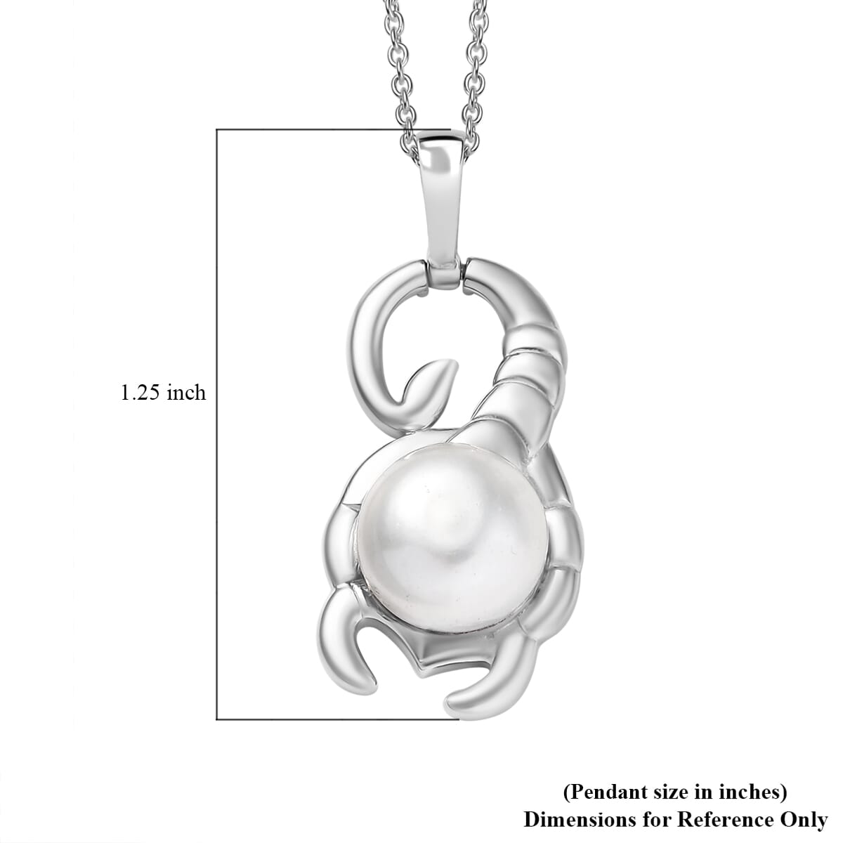 Freshwater Pearl Zodiac Pendant Necklace in Platinum Over Sterling Silver 18 Inches image number 5