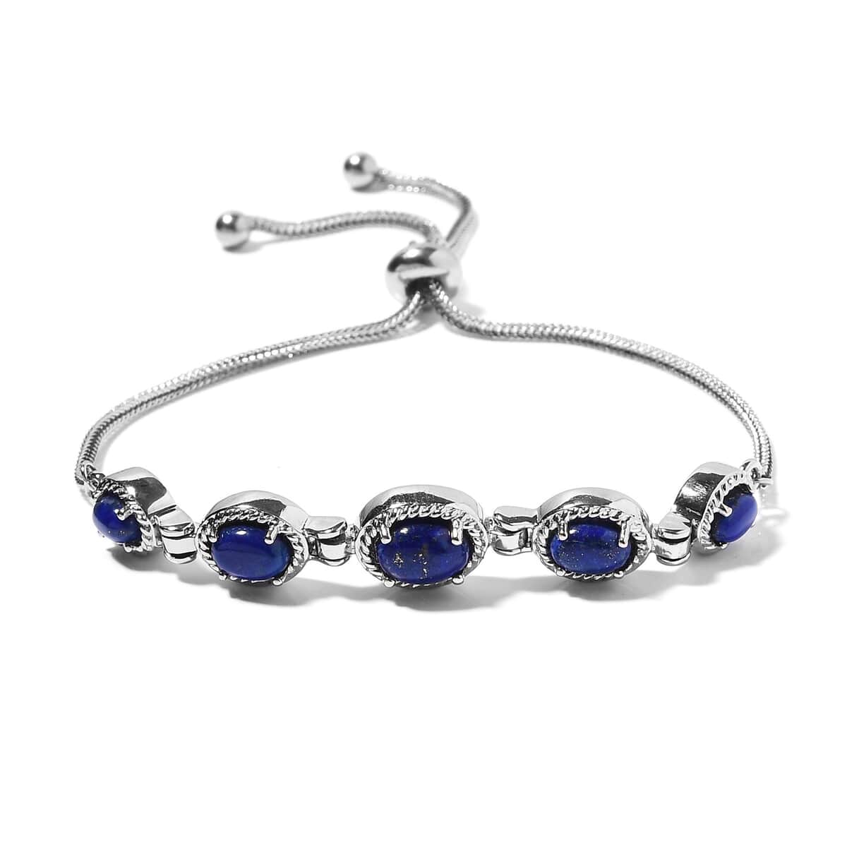 Lapis Lazuli Bolo Bracelet in Stainless Steel 5.20 ctw image number 0