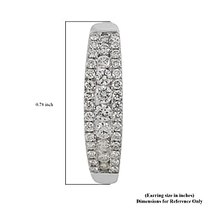 Rhapsody IGI Certified 950 Platinum E-F VS Diamond Hoop Earrings 7.75 Grams 1.00 ctw