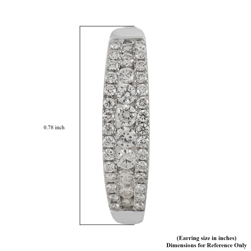Rhapsody IGI Certified 950 Platinum E-F VS Diamond Hoop Earrings 7.75 Grams 1.00 ctw