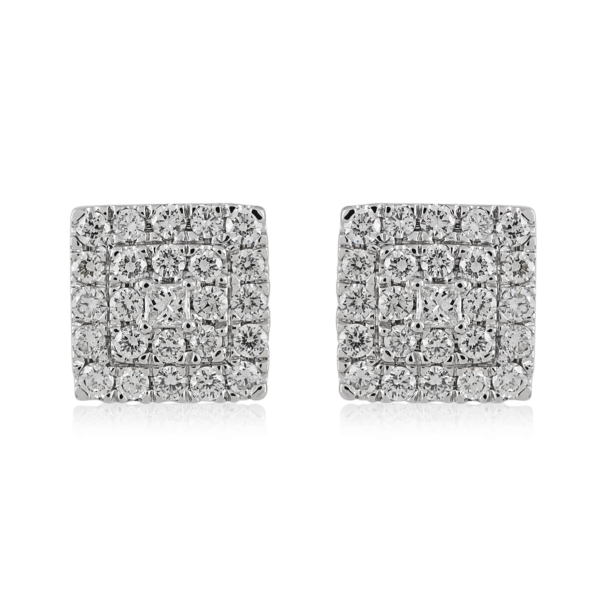 Rhapsody 950 Platinum IGI Certified E-F VS Diamond Stud Earrings 6.85 Grams 1.10 ctw image number 0