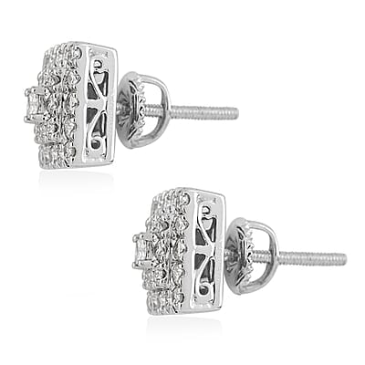 Rhapsody 950 Platinum IGI Certified E-F VS Diamond Stud Earrings 6.85 Grams 1.10 ctw