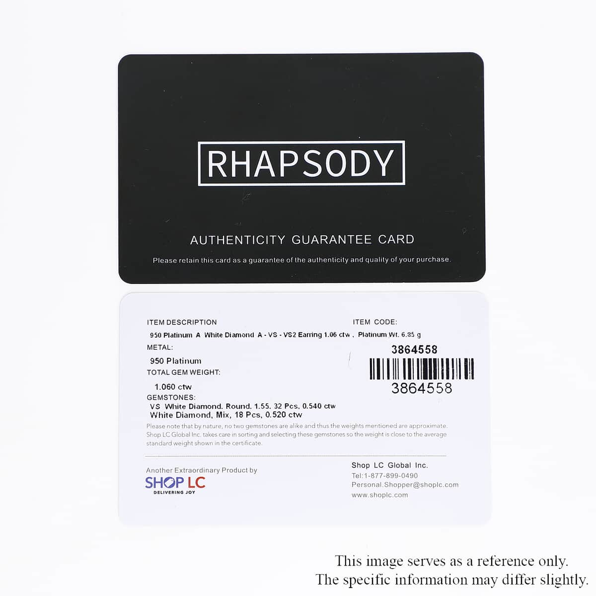 Rhapsody 950 Platinum IGI Certified E-F VS Diamond Stud Earrings 6.85 Grams 1.10 ctw image number 4