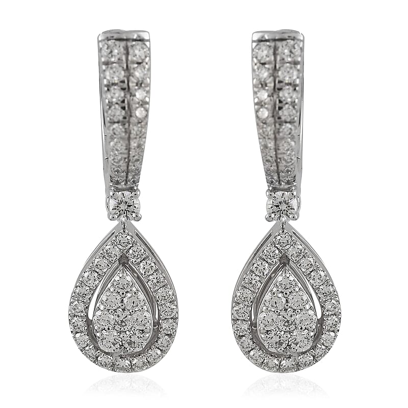 Rhapsody 950 Platinum E-F VS Diamond Dangle Earrings 8 Grams 1.00 ctw
