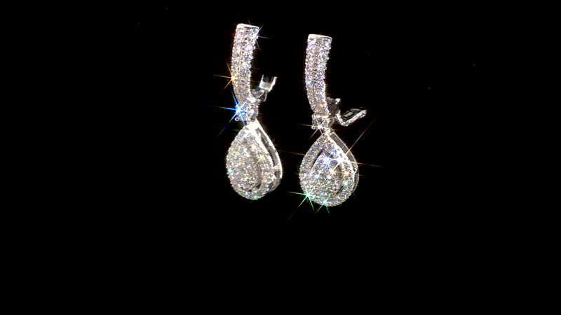 Rhapsody 950 Platinum E-F VS Diamond Dangle Earrings 8 Grams 1.00 ctw