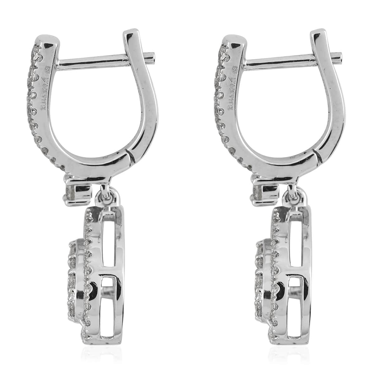 IGI Certified Rhapsody 950 Platinum E-F VS Diamond Dangle Earrings 8 Grams 1.00 ctw image number 2