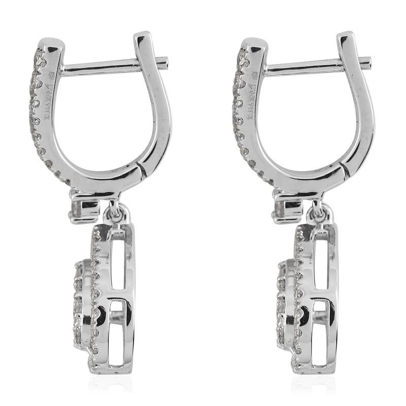 Rhapsody 950 Platinum E-F VS Diamond Dangle Earrings 8 Grams 1.00 ctw