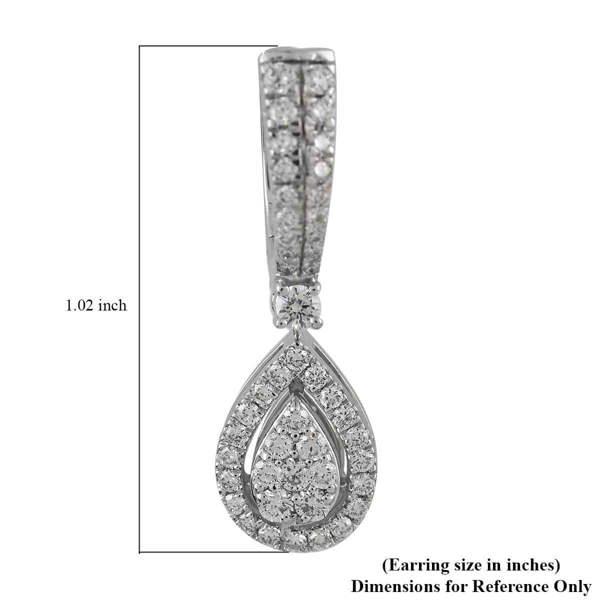 IGI Certified Rhapsody 950 Platinum E-F VS Diamond Dangle Earrings 8 Grams 1.00 ctw image number 3