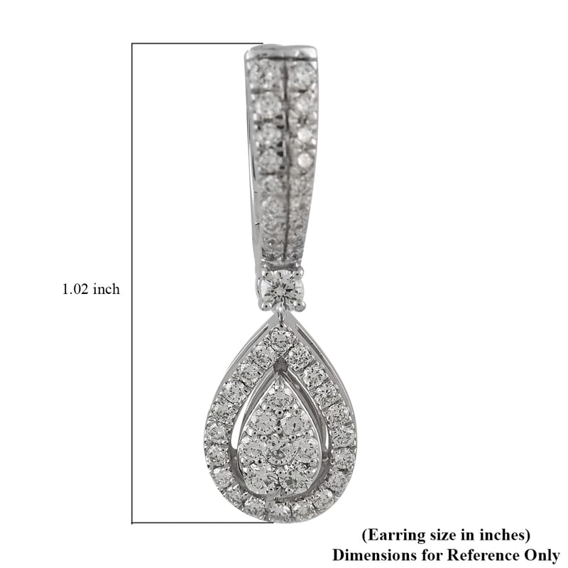 Rhapsody 950 Platinum E-F VS Diamond Dangle Earrings 8 Grams 1.00 ctw