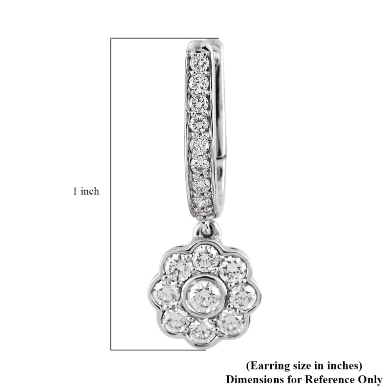 Certified Rhapsody 950 Platinum E-F VS Diamond Hoop Dangle Earrings 6.34 Grams 1.00 ctw