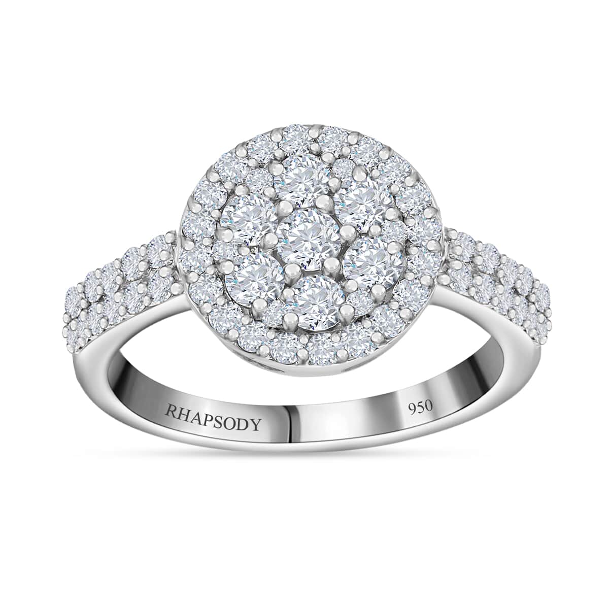 Rhapsody 950 Platinum IGI Certified Diamond Ring (Size 10.0) 5.75 Grams 1.00 ctw image number 3