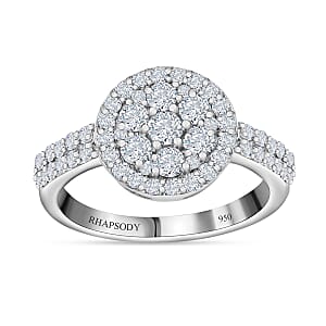 Rhapsody 950 Platinum IGI Certified Diamond Ring (Size 10.0) 5.75 Grams 1.00 ctw
