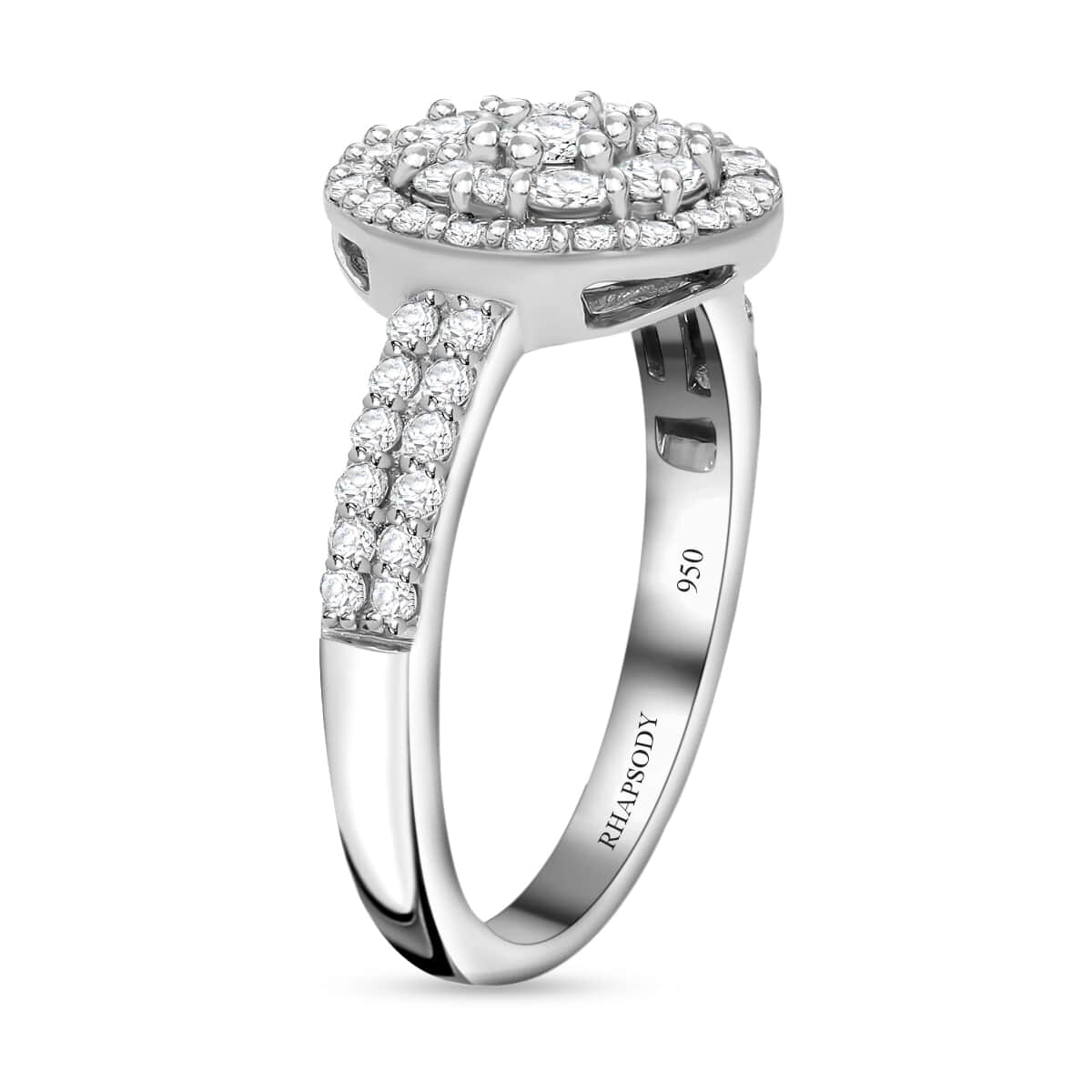 Rhapsody 950 Platinum IGI Certified Diamond Ring (Size 10.0) 5.75 Grams 1.00 ctw image number 4