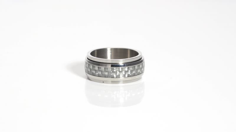 Forever Love Engraved Spinner Ring in Stainless Steel (Size 7.0)