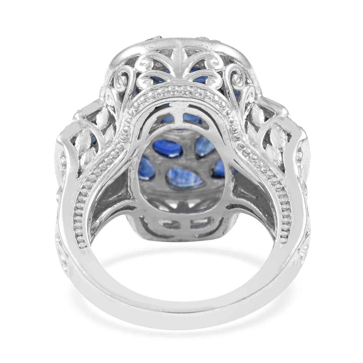Kanchanaburi Blue Sapphire and Multi Gemstone Ring in Platinum Over Sterling Silver (Size 6.0) 5.20 ctw image number 4