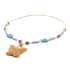 Multi Color Lava, Freshened White and Blue Howlite Beaded Necklace with Butterfly Charm 28 Inches in Silvertone 238.50 ctw image number 3