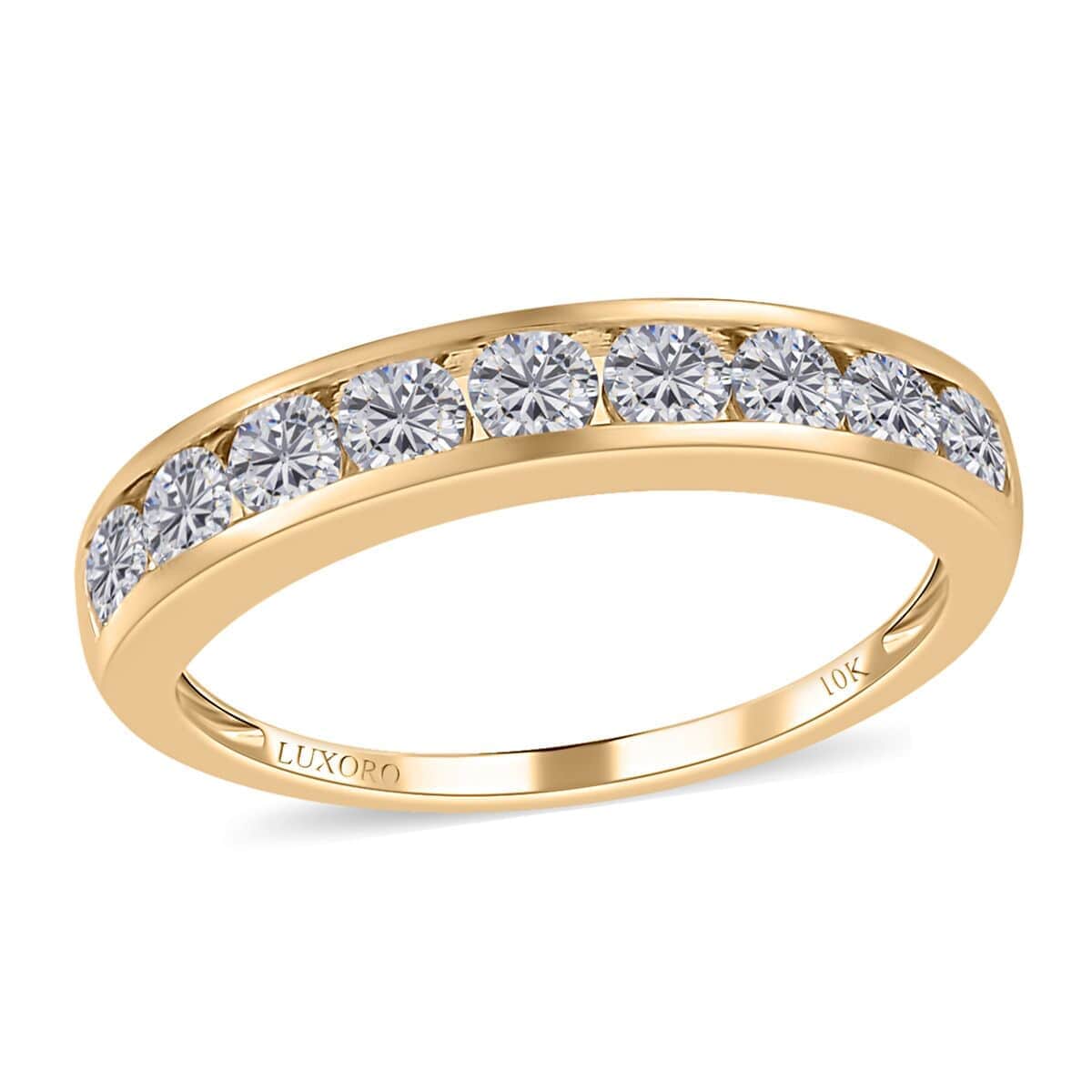 10K Yellow Gold Moissanite Half Eternity Ring (Size 7.0) 0.90 ctw image number 0